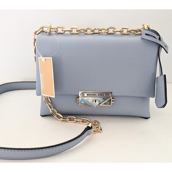Michael Kors Cece Small Pale Blue Vegan Leather Convertible Flap Crossbody Bag - Picture 5 of 12